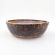 Ceramic bonsai bowl 23.5 x 23.5 x 7.5 cm, color yellow-brown - 1/3