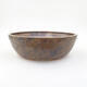 Ceramic bonsai bowl 23.5 x 23.5 x 7.5 cm, brown color - 1/3