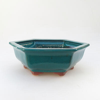 Ceramic bonsai bowl 19.5 x 22.5 x 7.5 cm, color green - 1