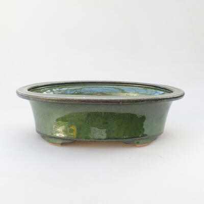 Ceramic bonsai bowl 22 x 17 x 7 cm, color green - 1