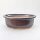 Ceramic bonsai bowl 21.5 x 17.5 x 8 cm, brown color - 1/3
