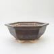 Ceramic bonsai bowl 17.5 x 20 x 8 cm, metal color - 1/3