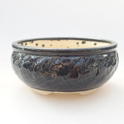 Ceramic bonsai bowl 12 x 12 x 5.5 cm, color blue - 1