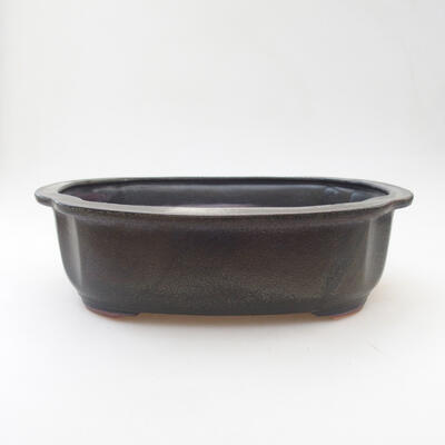 Ceramic bonsai bowl 23.5 x 20 x 7.5 cm, gray color - 1
