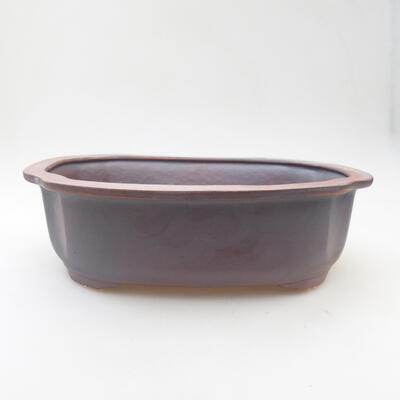 Ceramic bonsai bowl 23.5 x 20 x 7.5 cm, brown color - 1