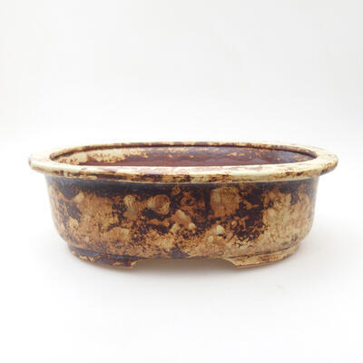 Ceramic bonsai bowl 24.5 x 20 x 8 cm, color yellow-brown - 1