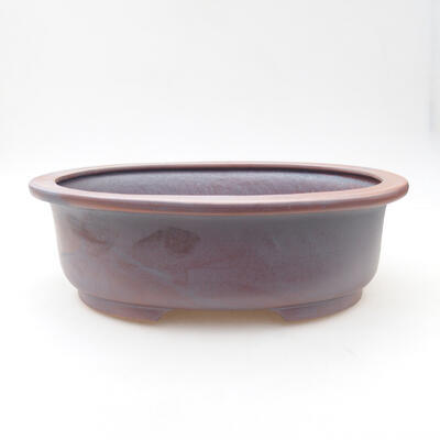 Ceramic bonsai bowl 24.5 x 20 x 8 cm, brown color - 1