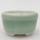 Ceramic bonsai bowl 4.5 x 4.5 x 3 cm, color green - 1/3