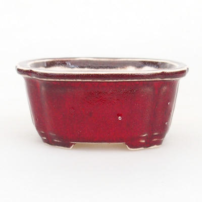 Mini bonsai bowl 7,5 x 7 x 3,5 cm, color red - 1