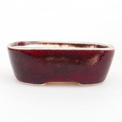Mini bonsai bowl 8 x 6 x 3 cm, red color - 1