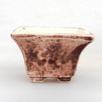 Mini bonsai bowl 6 x 6 x 4 cm, brown color - 1