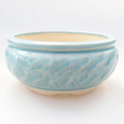 Ceramic bonsai bowl 10 x 10 x 5 cm, color blue - 1