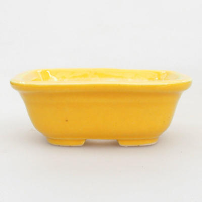 Mini bonsai bowl 8 x 6 x 3 cm, yellow color - 1