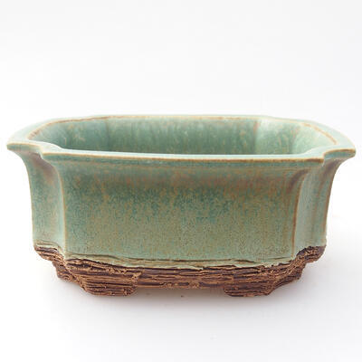 Ceramic bonsai bowl 12 x 9 x 5 cm, color green - 1