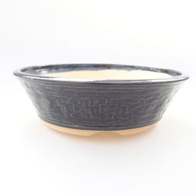 Ceramic bonsai bowl 15.5 x 15.5 x 4.5 cm, color blue - 1