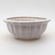 Ceramic bonsai bowl 10.5 x 10.5 x 4.5 cm, white color - 1/3