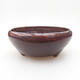 Ceramic bonsai bowl 10.5 x 10.5 x 4.5 cm, brown color - 1/3
