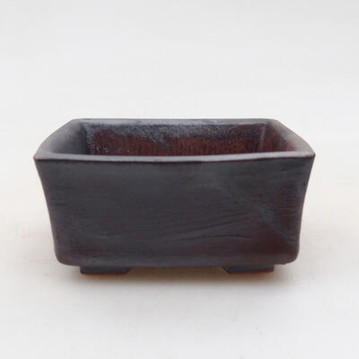 Ceramic bonsai bowl 7 x 7 x 3 cm, metal color - 1