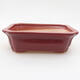 Ceramic bonsai bowl 12.5 x 10 x 4 cm, burgundy color - 1/3