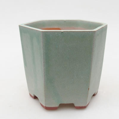 Ceramic bonsai bowl 9.5 x 9 x 8.5 cm, color green - 1