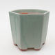 Ceramic bonsai bowl 9.5 x 9 x 8.5 cm, color green - 1/4