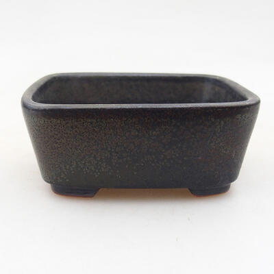 Ceramic bonsai bowl 7.5 x 7 x 3 cm, gray color - 1