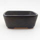 Ceramic bonsai bowl 7.5 x 7 x 3 cm, gray color - 1/3