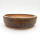 Ceramic bonsai bowl 15.5 x 15.5 x 5 cm, brown color - 1/3