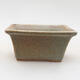 Ceramic bonsai bowl 8 x 6 x 4 cm, beige color - 1/3
