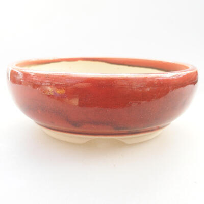 Ceramic bonsai bowl 12 x 12 x 4 cm, brick color - 1