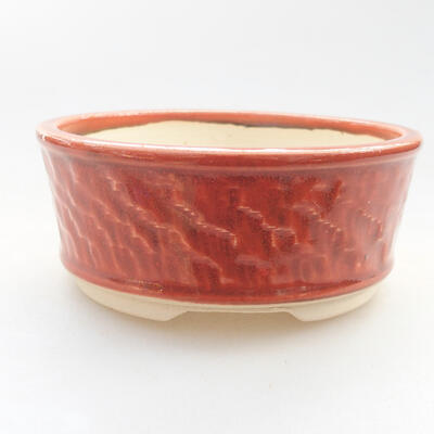 Ceramic bonsai bowl 12 x 12 x 5 cm, brick color - 1