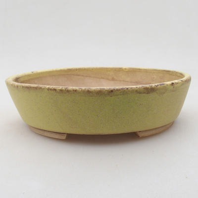 Ceramic bonsai bowl 15 x 13.5 x 4 cm, color yellow - 1