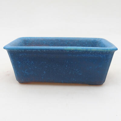 Ceramic bonsai bowl 11 x 7.5 x 4 cm, color blue - 1