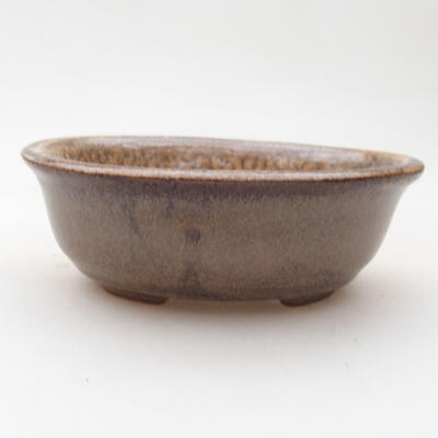 Ceramic bonsai bowl 10 x 8.5 x 4 cm, brown color - 1