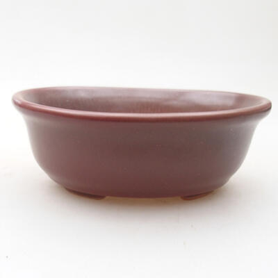 Ceramic bonsai bowl 10 x 8.5 x 4 cm, burgundy color - 1