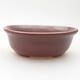Ceramic bonsai bowl 10 x 8.5 x 4 cm, burgundy color - 1/3