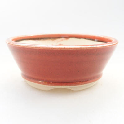 Ceramic bonsai bowl 10 x 10 x 4 cm, brick color - 1