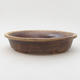 Ceramic bonsai bowl 24.5 x 21.5 x 5 cm, brown color - 1/3
