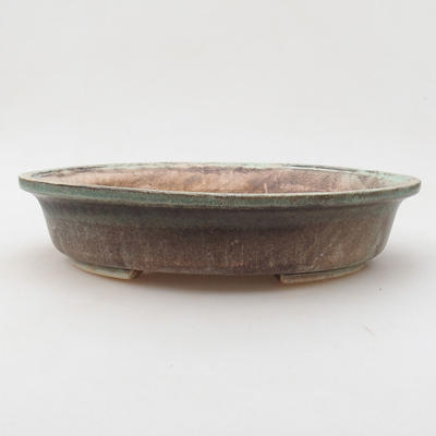 Ceramic bonsai bowl 24.5 x 21.5 x 5 cm, color green - 1