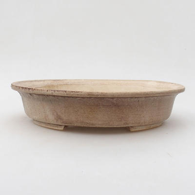 Ceramic bonsai bowl 24.5 x 21.5 x 5 cm, beige color - 1