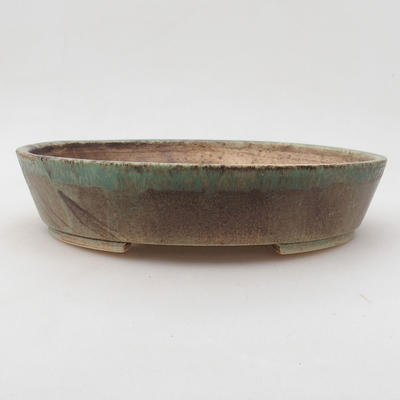 Ceramic bonsai bowl 22.5 x 19.5 x 5 cm, color green - 1