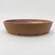 Ceramic bonsai bowl 22.5 x 19.5 x 5 cm, brown color - 1/3