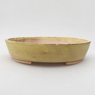 Ceramic bonsai bowl 22.5 x 19.5 x 5 cm, yellow color - 1