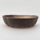 Ceramic bonsai bowl 18 x 15.5 x 4 cm, brown color - 1/3