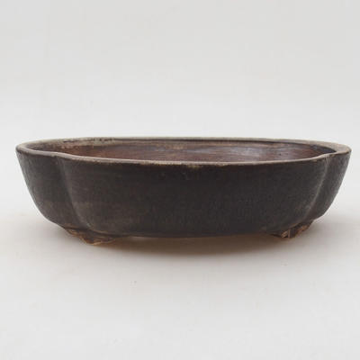 Ceramic bonsai bowl 18 x 15.5 x 4 cm, brown color - 1