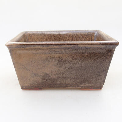 Ceramic bonsai bowl 11 x 9 x 5.5 cm, brown color - 1