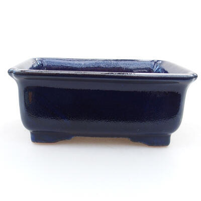 Ceramic bonsai bowl 12 x 9.5 x 4.5 cm, color blue - 1