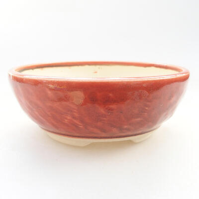 Ceramic bonsai bowl 13 x 13 x 5 cm, brick color - 1