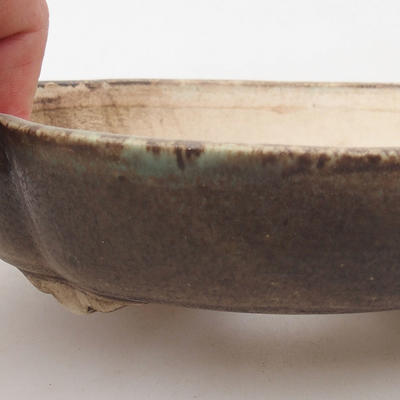 Ceramic bonsai bowl 18 x 15.5 x 4 cm, color green - 1
