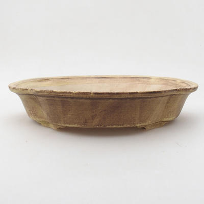 Ceramic bonsai bowl 24 x 21 x 4.5 cm, color yellow - 1